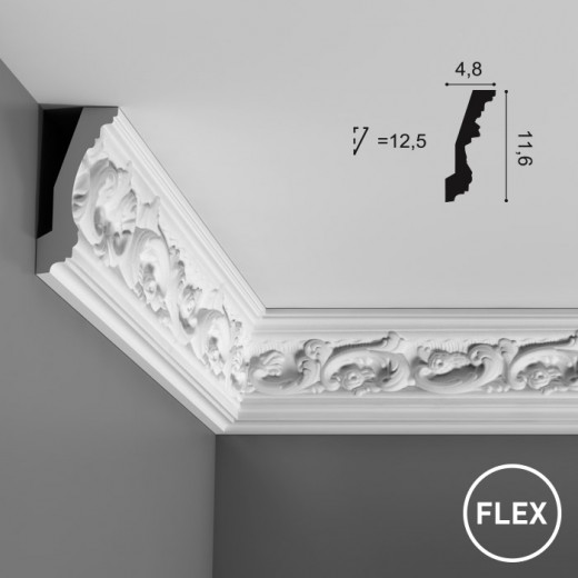 Карниз Orac decor - Luxxus (4,8х11,6х200 см), Гибкий, Артикул  C201F