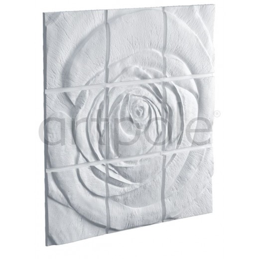 3D Панель Artpole Rose 3 (600х600х47 см), Гипс, Цвет белый